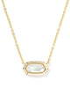 Kendra Scott - Necklace - Elisa Bezel Short Pendant - Gold Ivory Mother of Pearl