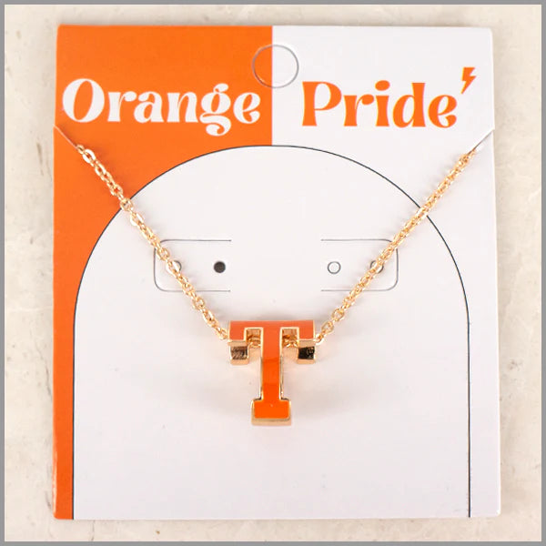 Necklace - Gameday Orange T - Findlay Rowe Designs