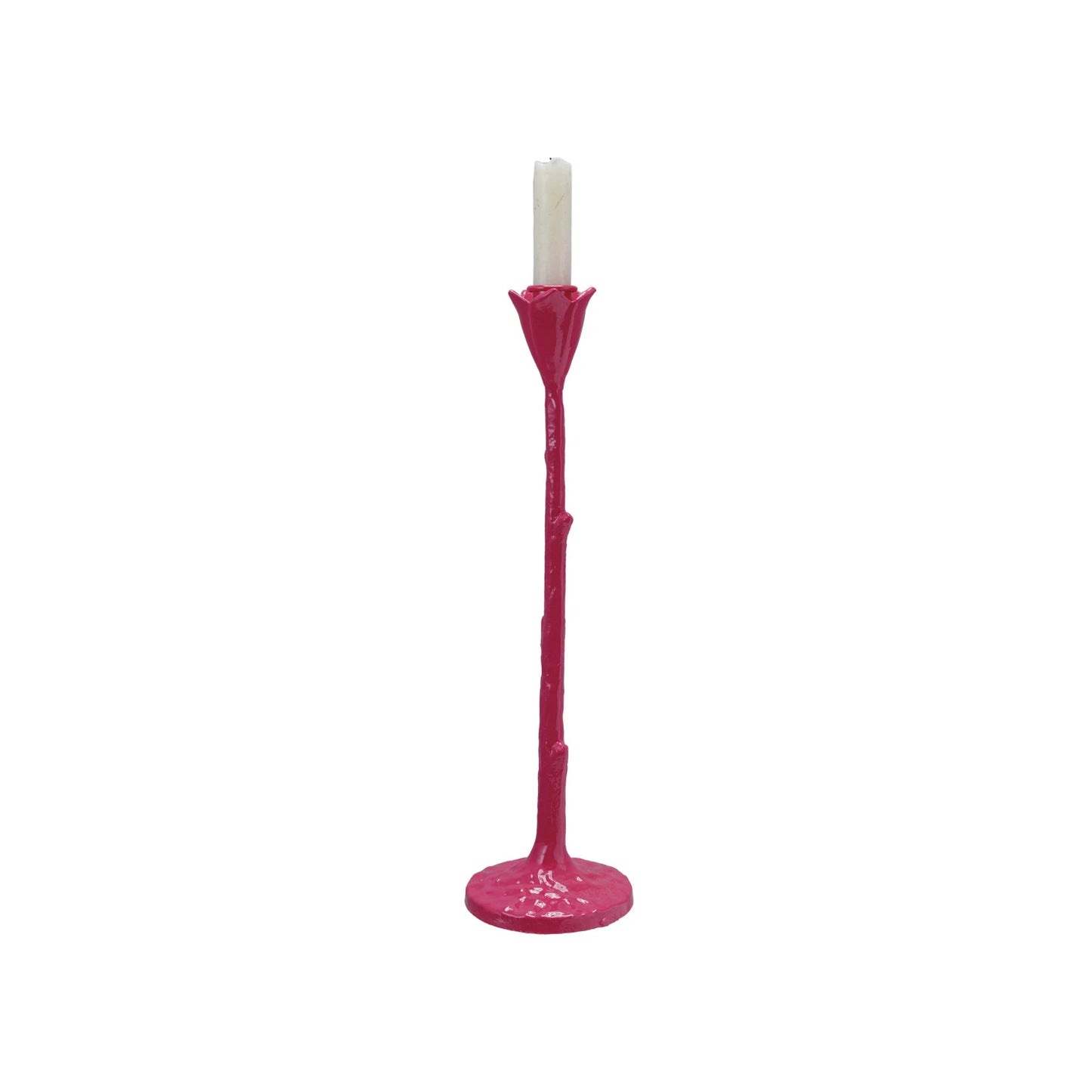 Taper Holder - Cast Iron Flower Shaped - Fuchsia - Findlay Rowe Designs