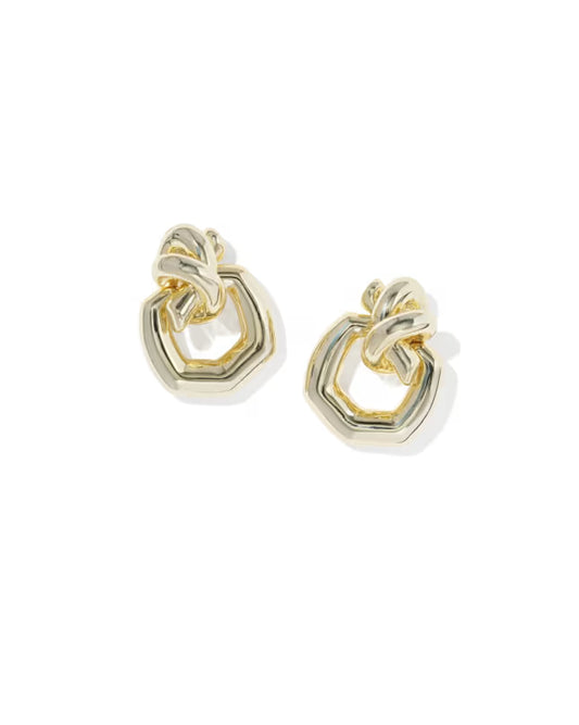 Kendra Scott - Earrings - Parker Knot Gold Open Frame - Findlay Rowe Designs