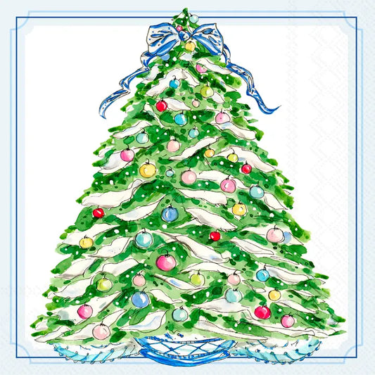 Cocktail Napkin - Boxwood Tree Ornaments - Findlay Rowe Designs