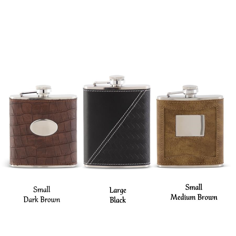 Leather Flask - Black or Brown