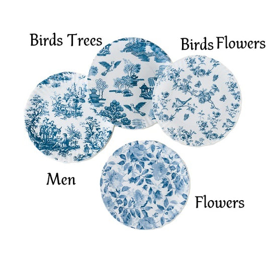 Plates - Pictorial Blue And White Melamine - Findlay Rowe Designs