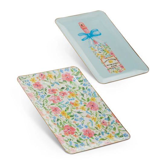 Raz Imports - Tray - Champagne Fleur - 10-12in - Findlay Rowe Designs