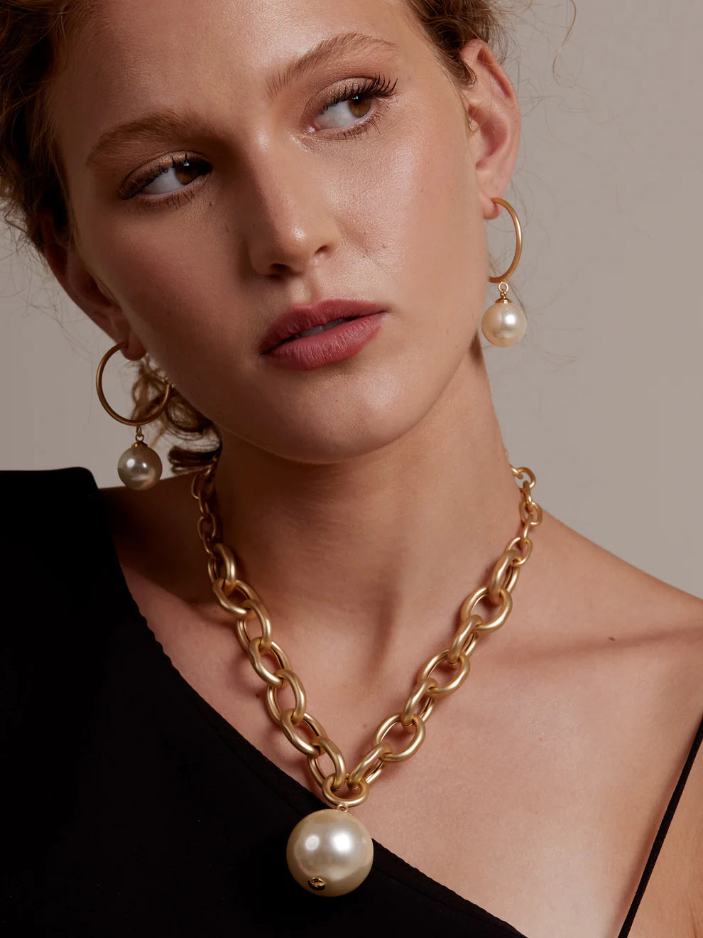 Earring - Hoop Drop Pearl Bead