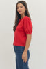 Entro - Top - Puff Sleeve - Red Scallop - Findlay Rowe Designs