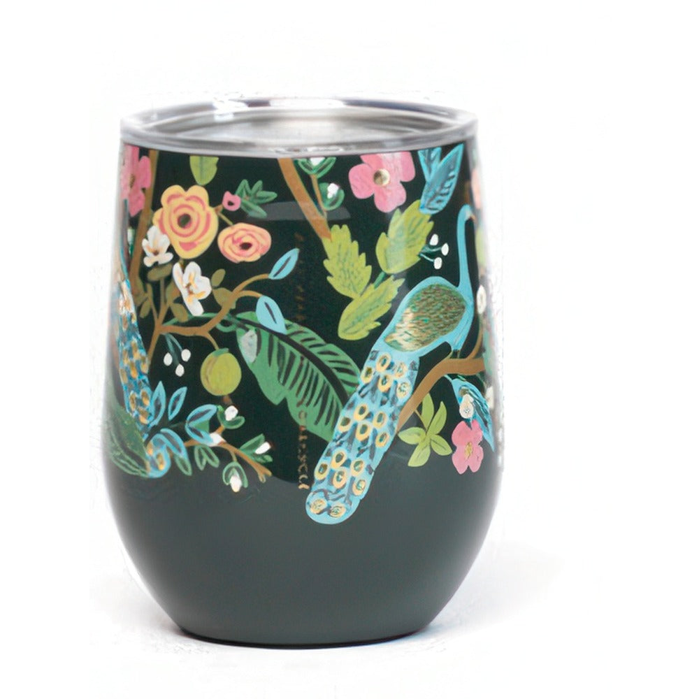 Corkcicle - 12oz Stemless - Rifle Paper Co.- Peacock Blue - Findlay Rowe Designs