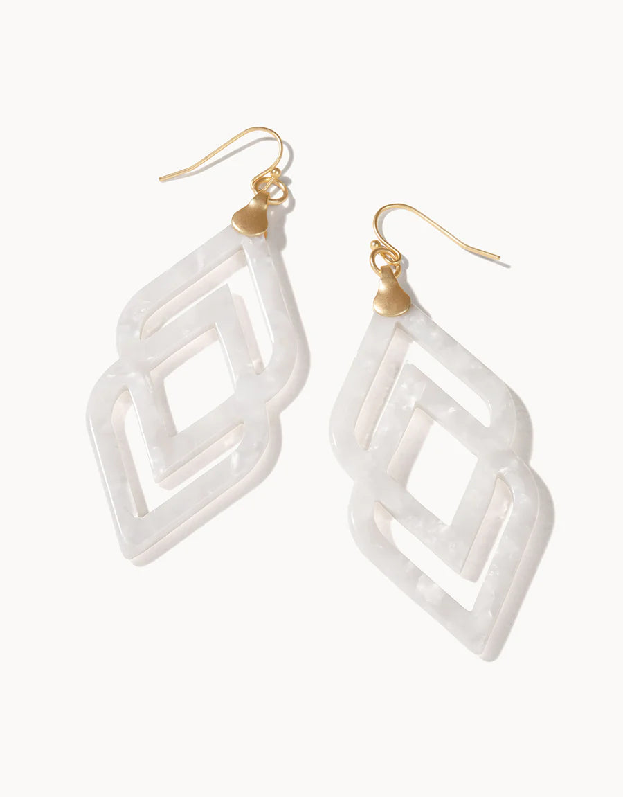 Spartina - Earrings - Deco Drama Earrings - White Shimmer - Findlay Rowe Designs