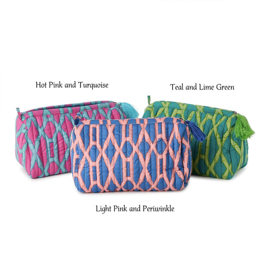 Accessory Pouch- Preppy Printed Quilted - Findlay Rowe Designs
