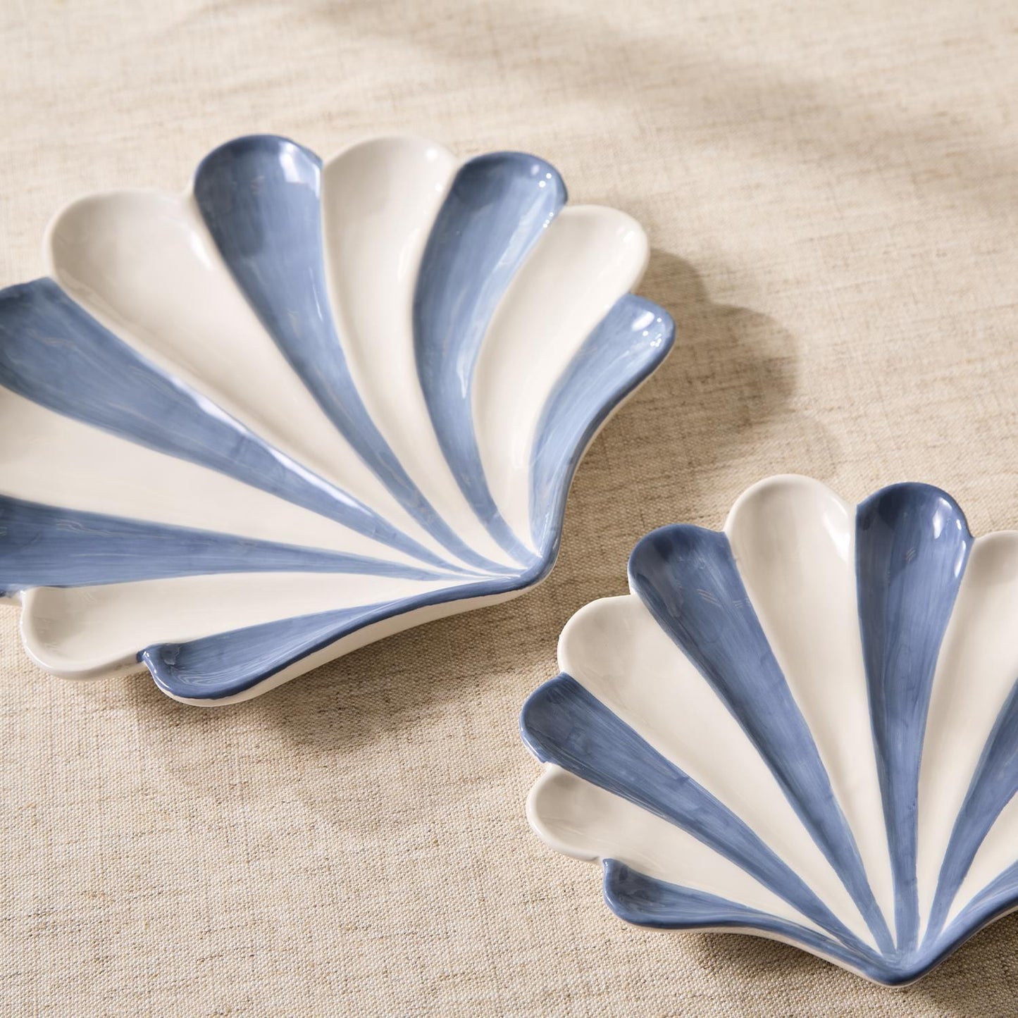 Tidbit Trinket Tray - Fanshell Blue White - Findlay Rowe Designs