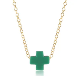 Enewton - Egirl 14 inch Necklace Gold - Signature Cross Emerald