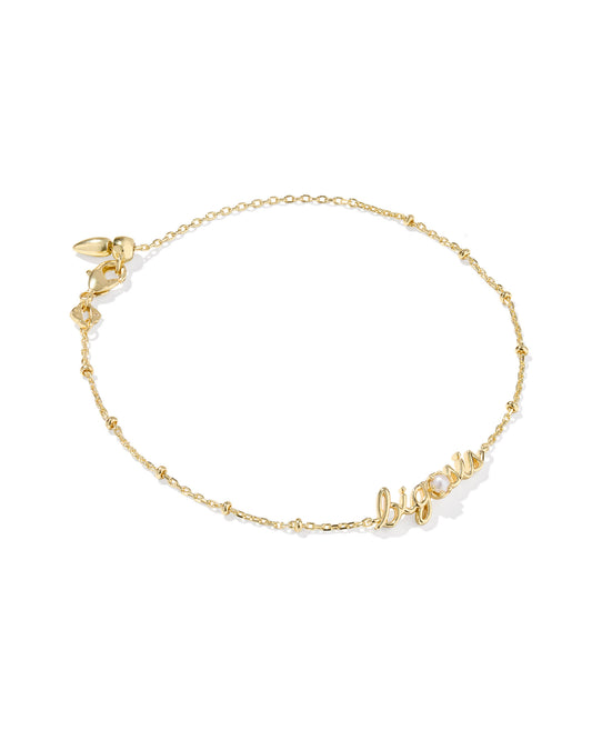 Kendra Scott - Bracelet - Big Sis Delicate Chain - Gold Freshwater Cultured Pearl - Findlay Rowe Designs
