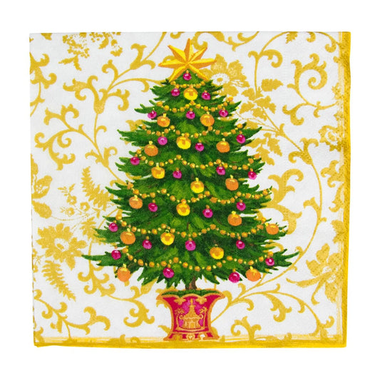 Caspari - Luncheon Napkins - Gilded Tree