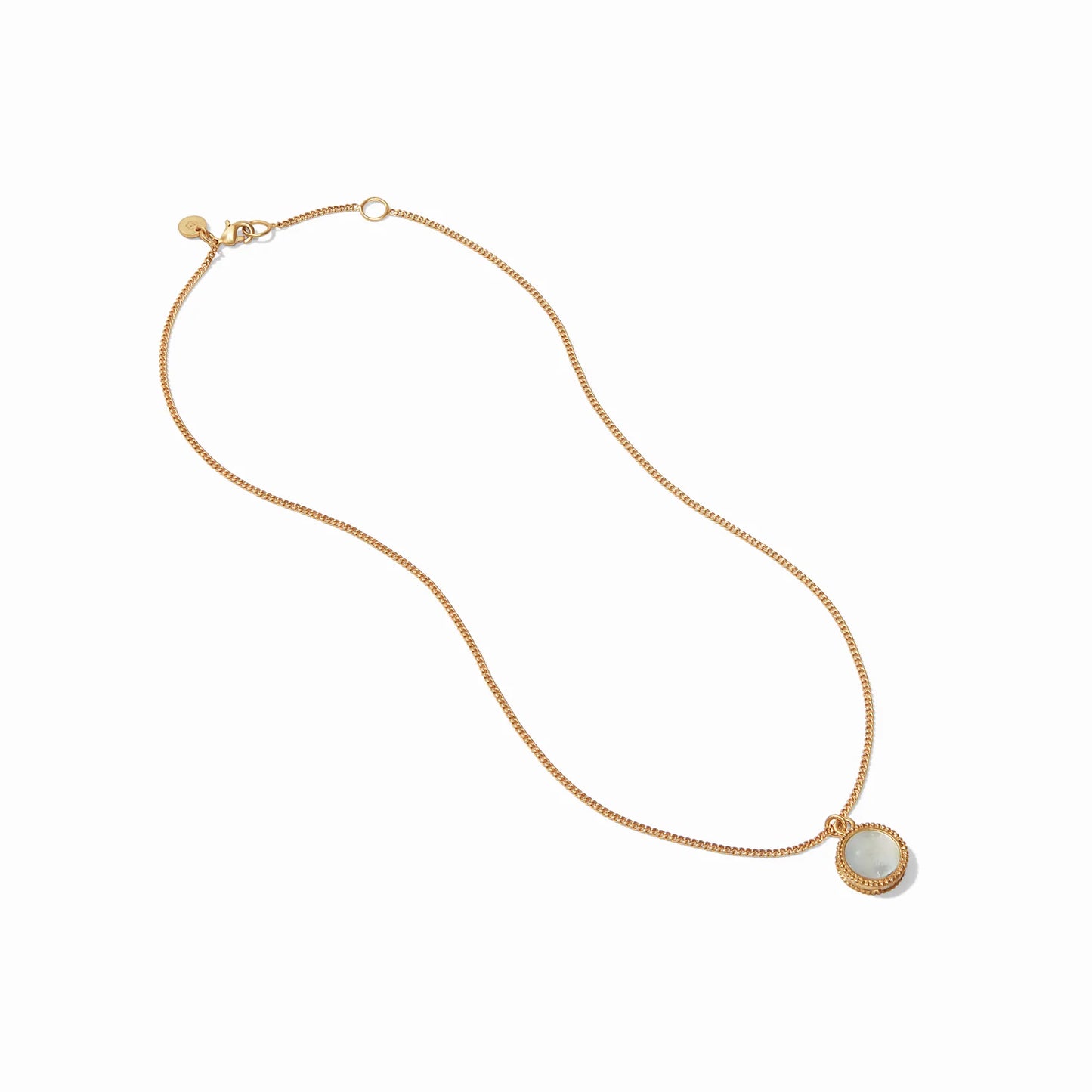 Julie Vos- Fleur-de-Lis Solitaire Necklace in Iridescent Aquamarine Blue - Findlay Rowe Designs