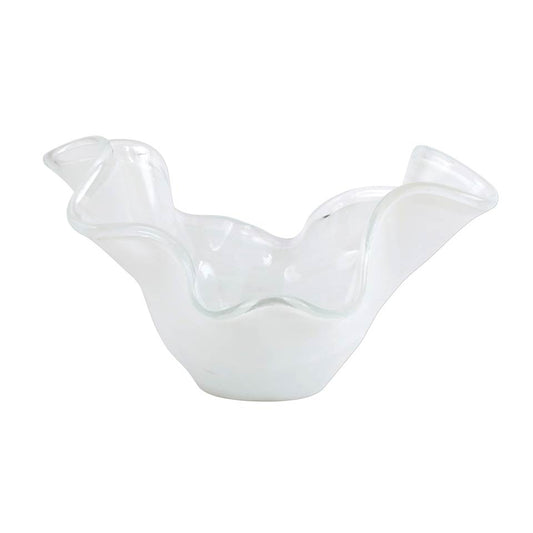 Vietri - Onda Glass Medium Bowl 11in - White - Findlay Rowe Designs