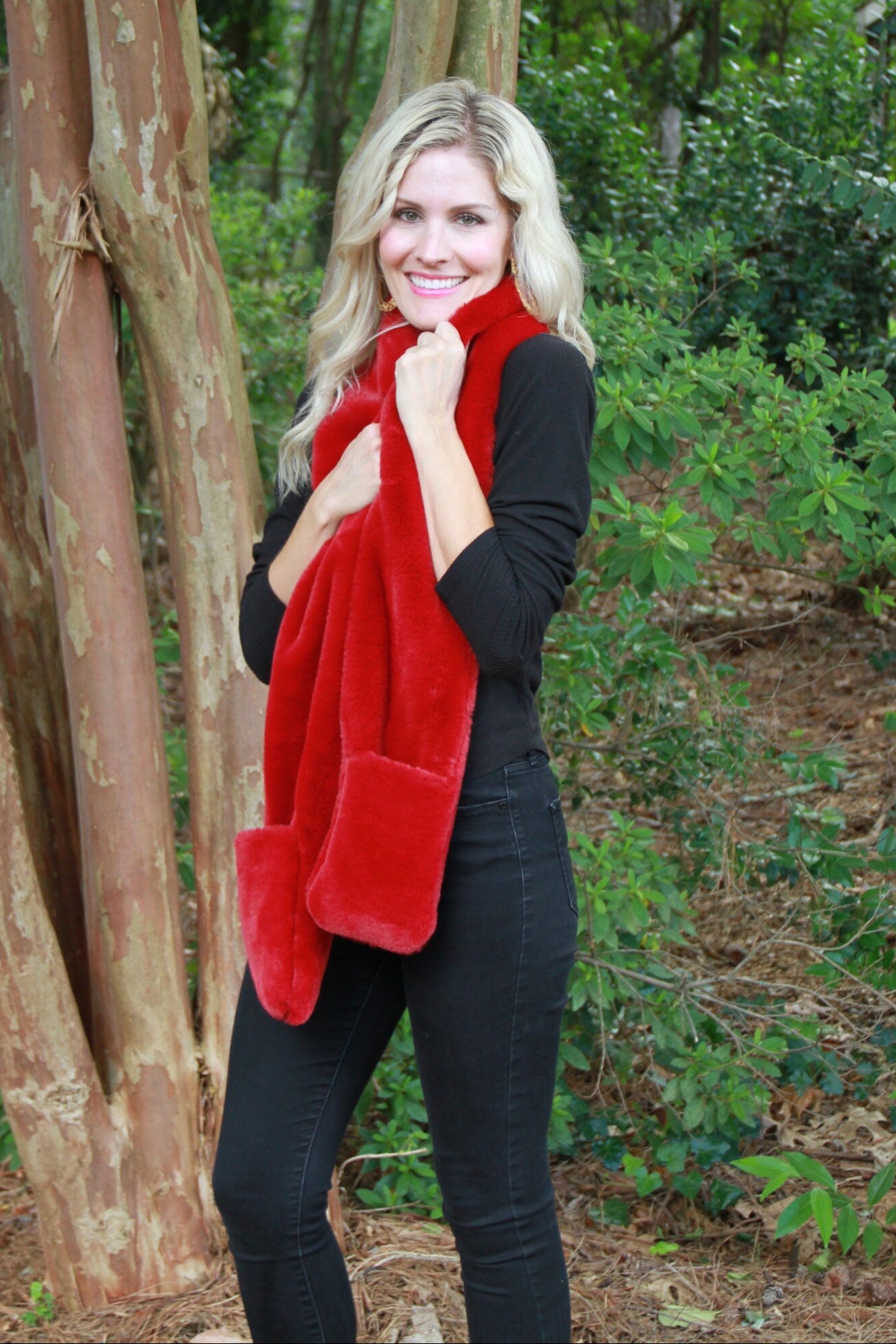 Plush Scarf with Pockets