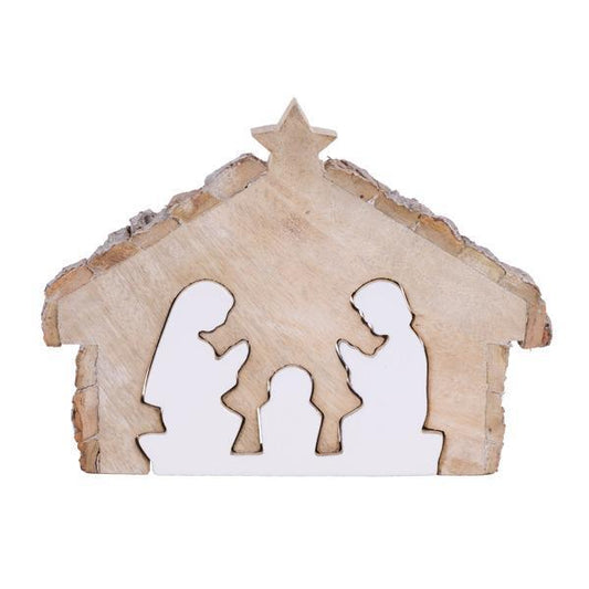 A&B Floral - Nativity - Mango Wood - Natural White