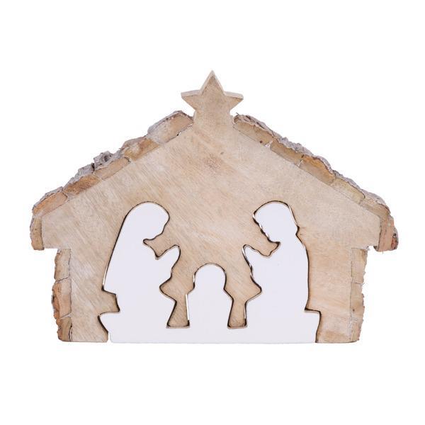 A&B Floral - Nativity - Mango Wood - Natural White