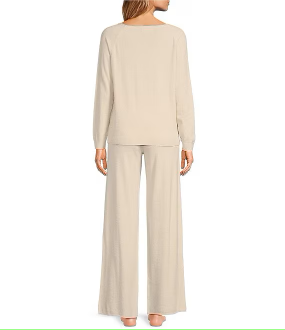 Barefoot Dreams - Cozychic Ultra Lite - Jersey Pullover and Wide-Leg Pant Lounge Set - Sand Dune - Findlay Rowe Designs