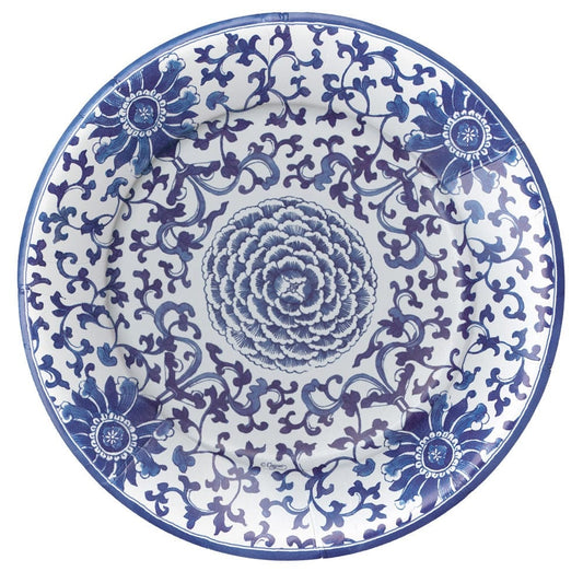 Caspari - Dinner Plates - Indigo Garden Blue White - Findlay Rowe Designs