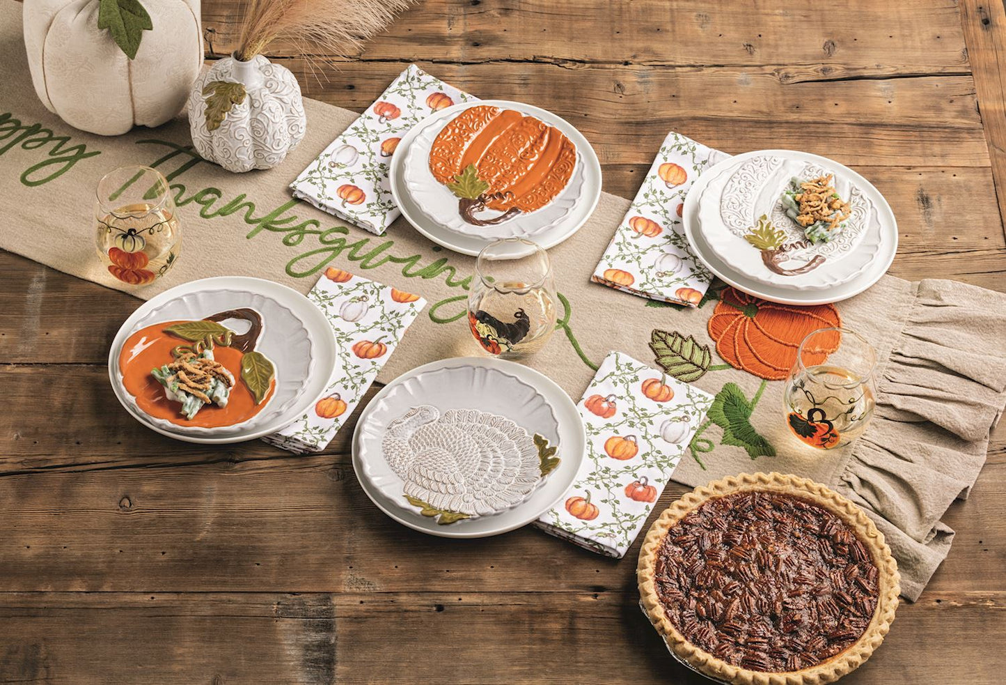 Mud Pie - Cloth Napkin Set - Pumpkin Vine - Findlay Rowe Designs