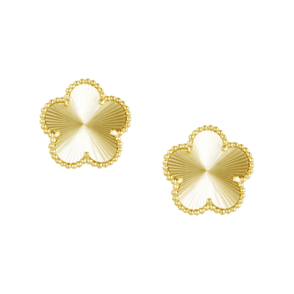 Sahira - Earrings - Adeline Clover Stud Earring - Gold - Findlay Rowe Designs