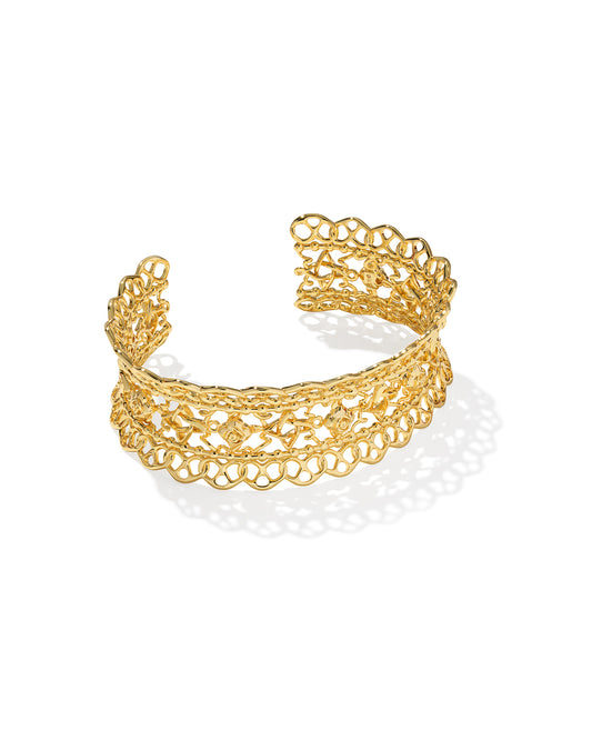 Kendra Scott - Bracelet - Krista Lace Cuff - Gold - Sm/Med - Findlay Rowe Designs