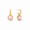 Julie Vos - Earring - Fleur-de-Lis Hoop & Charm - Iridescent Tourmaline Pink