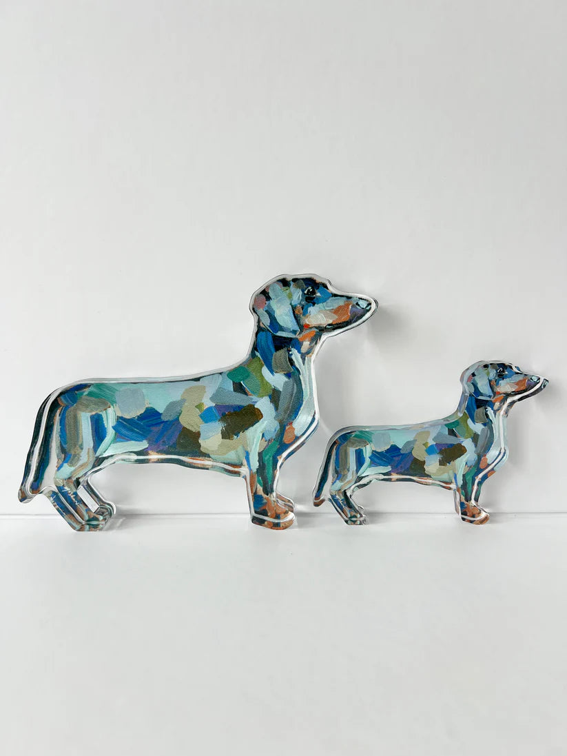 Chelsea McShane - Acrylic Block - Dachshund Blues - Mini - Findlay Rowe Designs