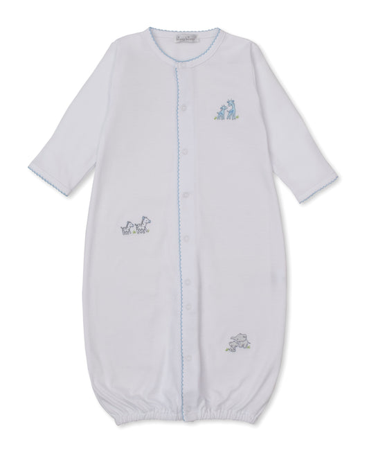 Kissy Kissy - Convertible Gown - Safari Party White Blue - 0-3M