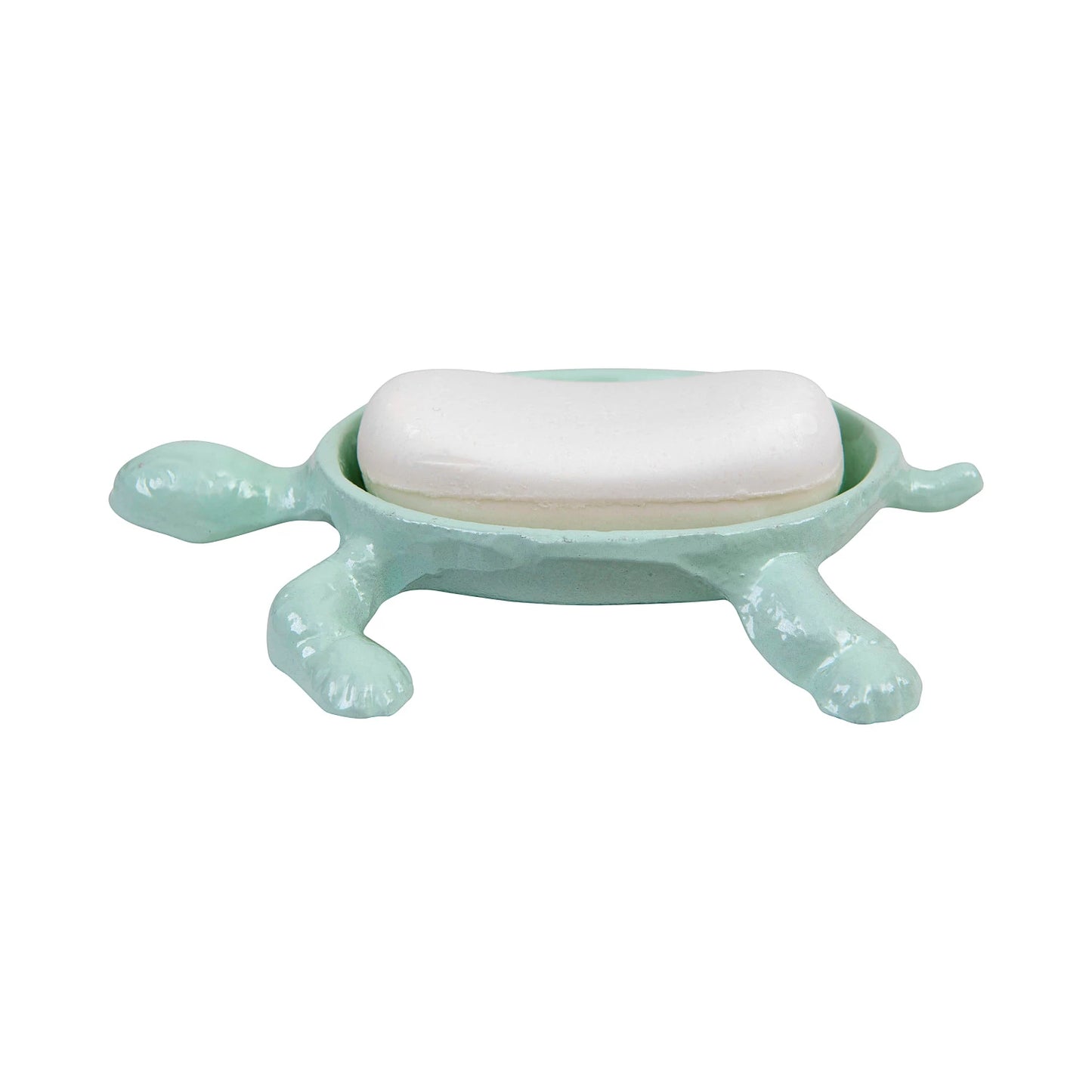 Turtle Soap Dish - Cast Iron - Distressed Aqua - Findlay Rowe Designs