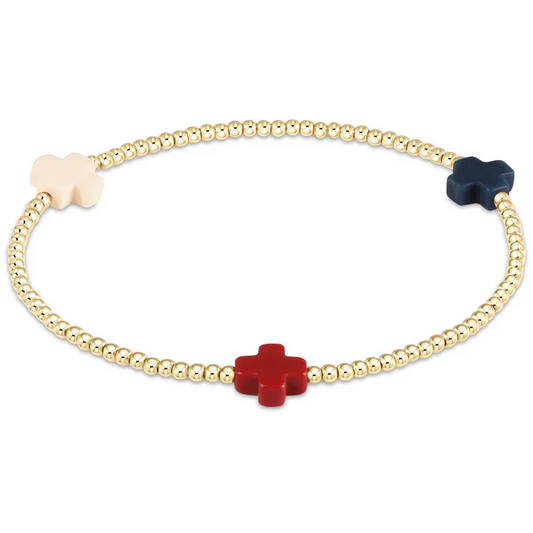 Enewton - Signature Cross Gold 2mm Bead Bracelet - Firecracker - Findlay Rowe Designs