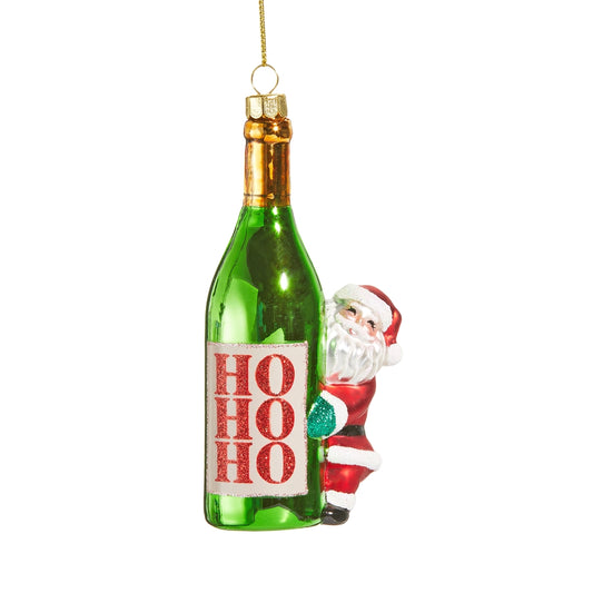 Ornament - 5.25" Bottled Christmas Cheer Glass