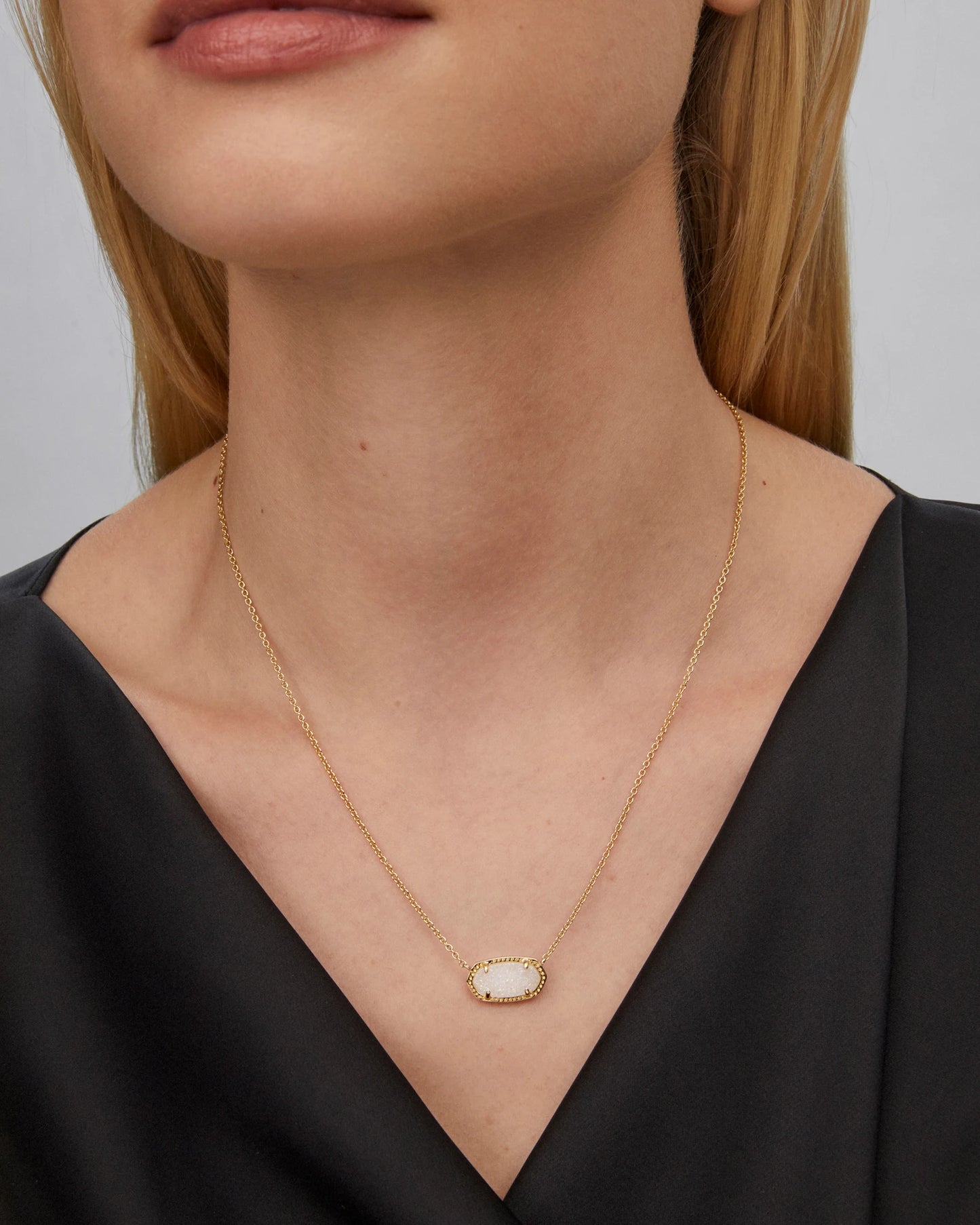 Kendra Scott - Necklace - Elisa Gold Pendant Necklace - Iridescent Drusy - Findlay Rowe Designs