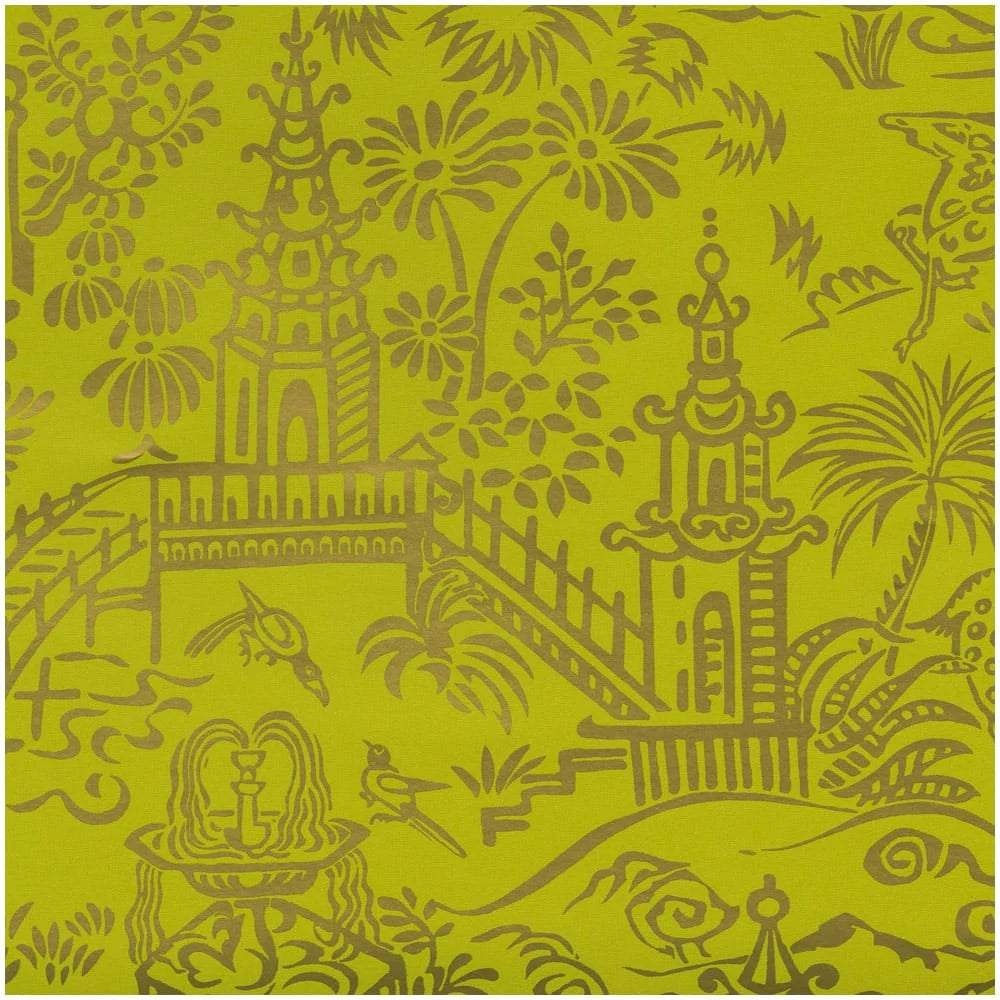 Caspari - Gift Wrap - Pagoda Toile Chartreuse - Findlay Rowe Designs