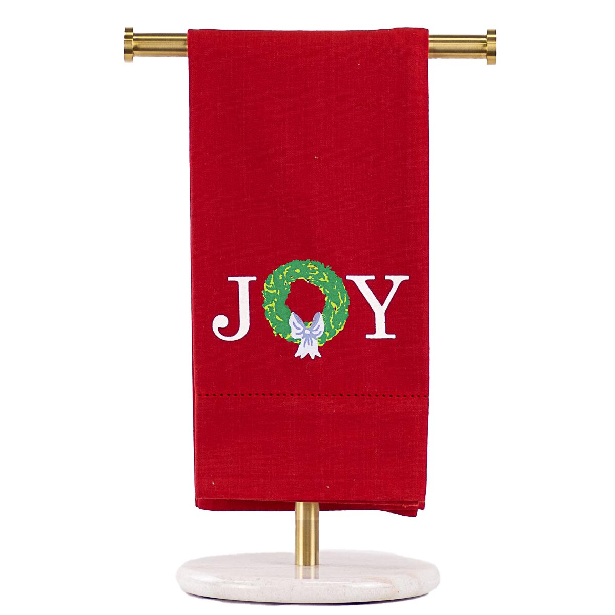 Towel - Grand Joy Wreath Hemstitch - Findlay Rowe Designs
