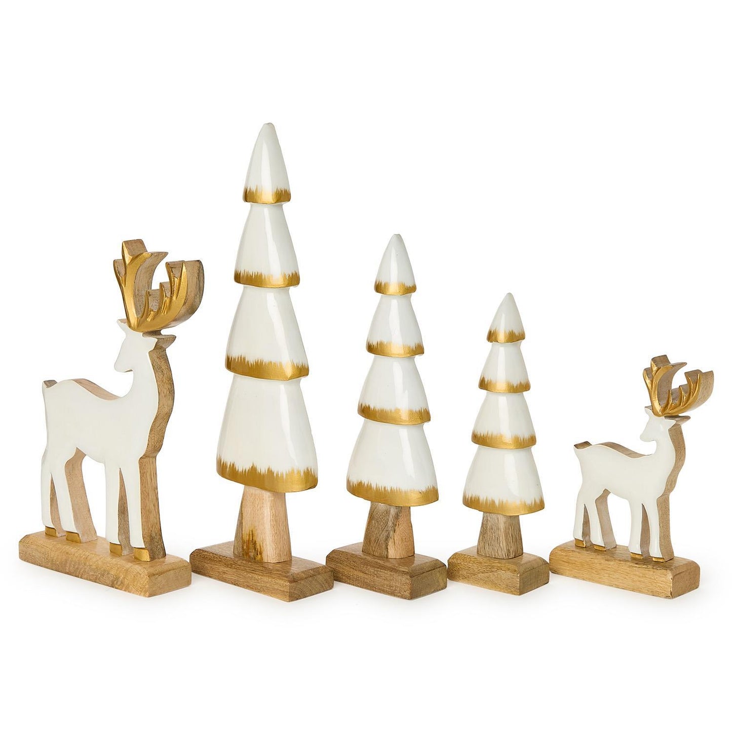 Winter Scene Components - Wood - Gold White
