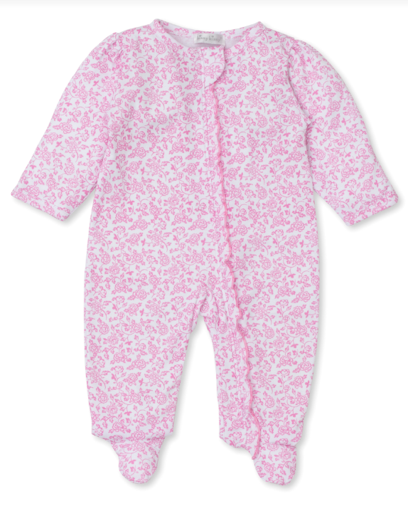 Kissy Kissy - Zip Footie - Pink Blooming Vine - Findlay Rowe Designs