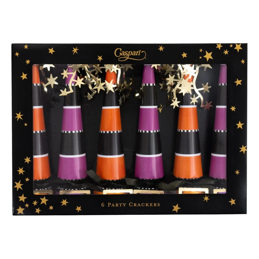 Caspari - Witches Hats Cone Crackers Boxed 6 - Findlay Rowe Designs