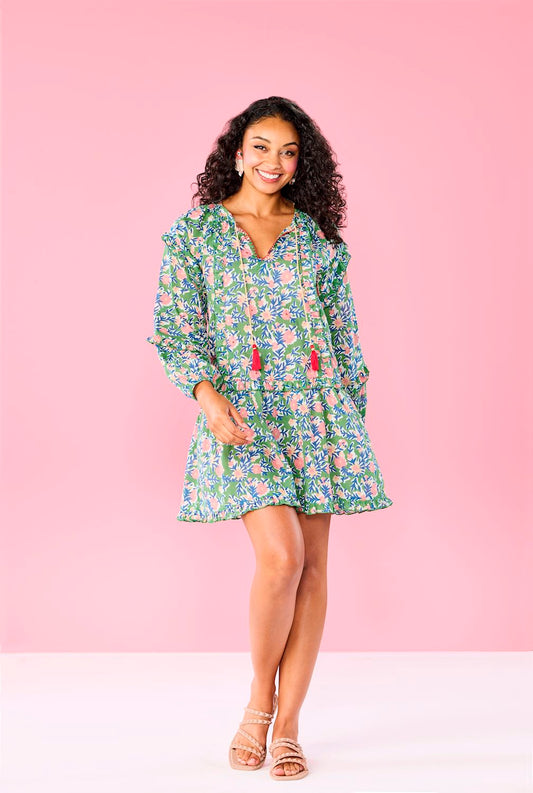 Mud Pie - Dress - Floral Shawna Tunic - Green - Findlay Rowe Designs