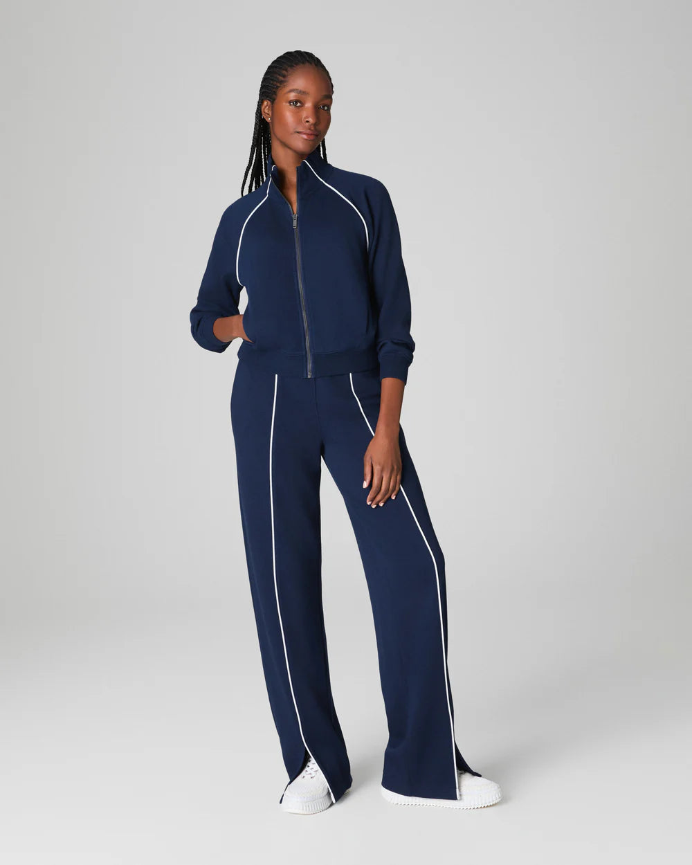 SPANX - AirEssentials Pique Full Zip Track Jacket - Timeless Navy - Findlay Rowe Designs