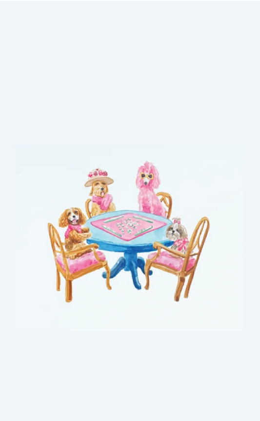 Taylor Paladino - Towel - Dogs Playing Mahjong