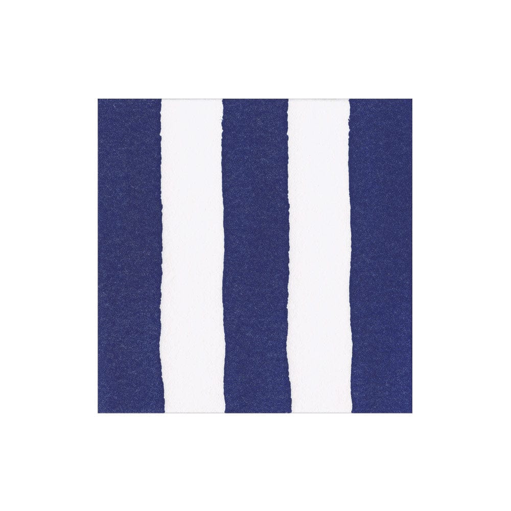 Caspari - Cocktail Napkin - Cafe Stripe Navy Paper Linen - Findlay Rowe Designs