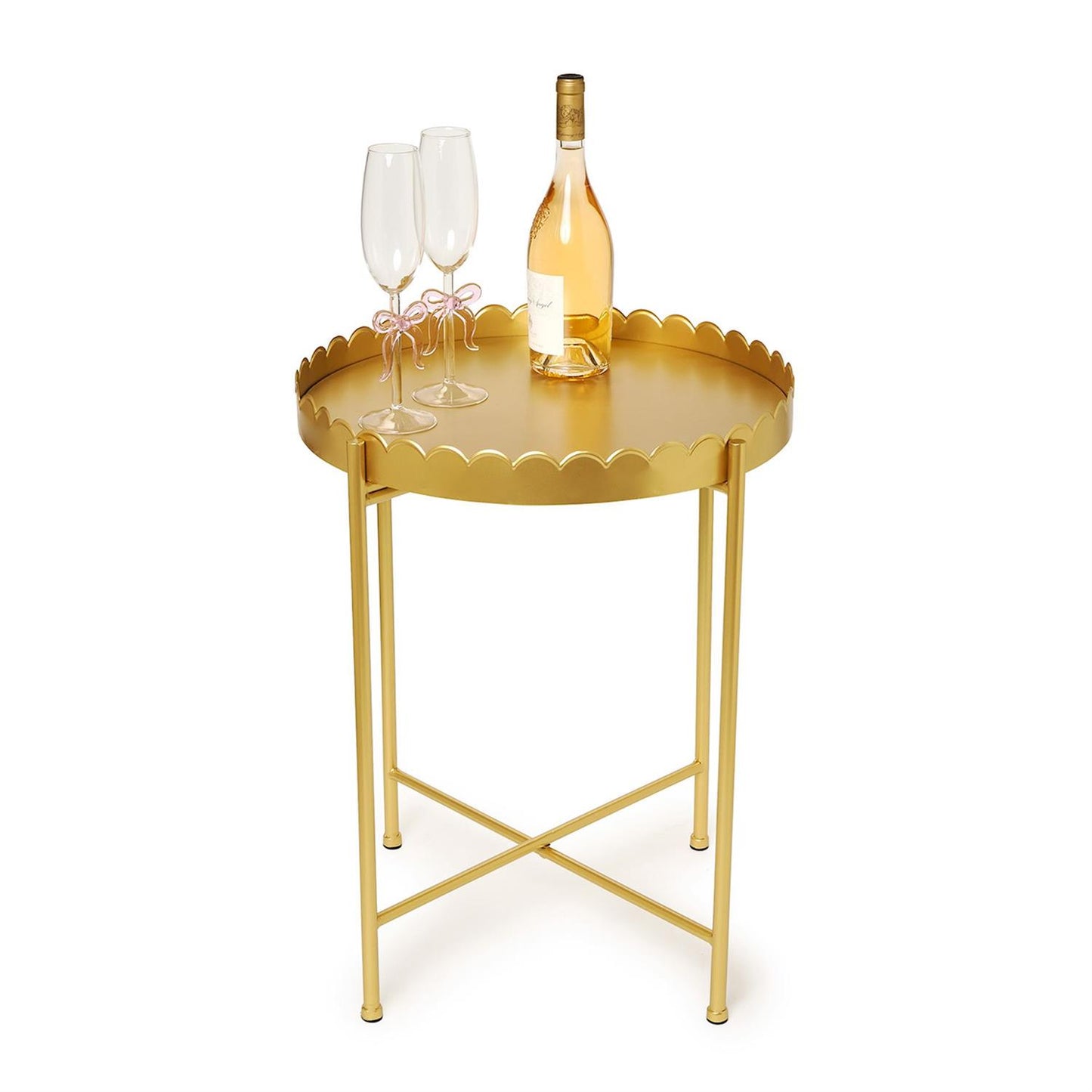 Accent Table - Gold Scalloped Edge - Findlay Rowe Designs