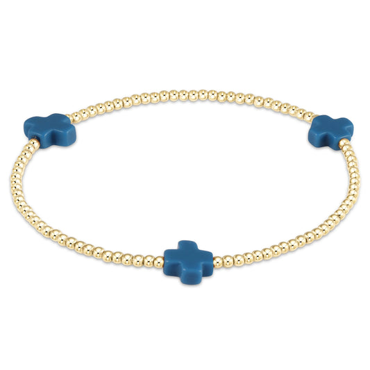 Enewton - Signature Cross 2mm Gold Bracelet - Cobalt