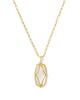Kendra Scott - Necklace - Elle Lattice Frame Gold Large Long Pendant Necklace - Ivory Mother of Pearl - Findlay Rowe Designs
