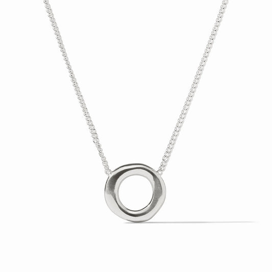 Julie Vos - Necklace - Wave Circle Delicate - Silver