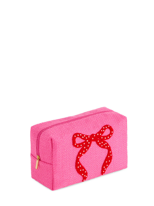 Shiraleah - Mara Zip Pouch - Bow - Large Pink
