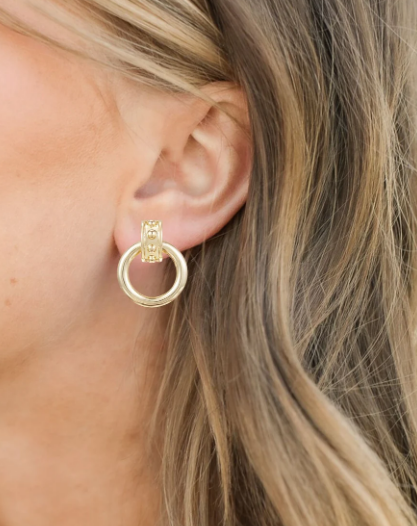 Natalie Wood - Earring - Enchanted Doorknocker Earrings - Gold - Findlay Rowe Designs