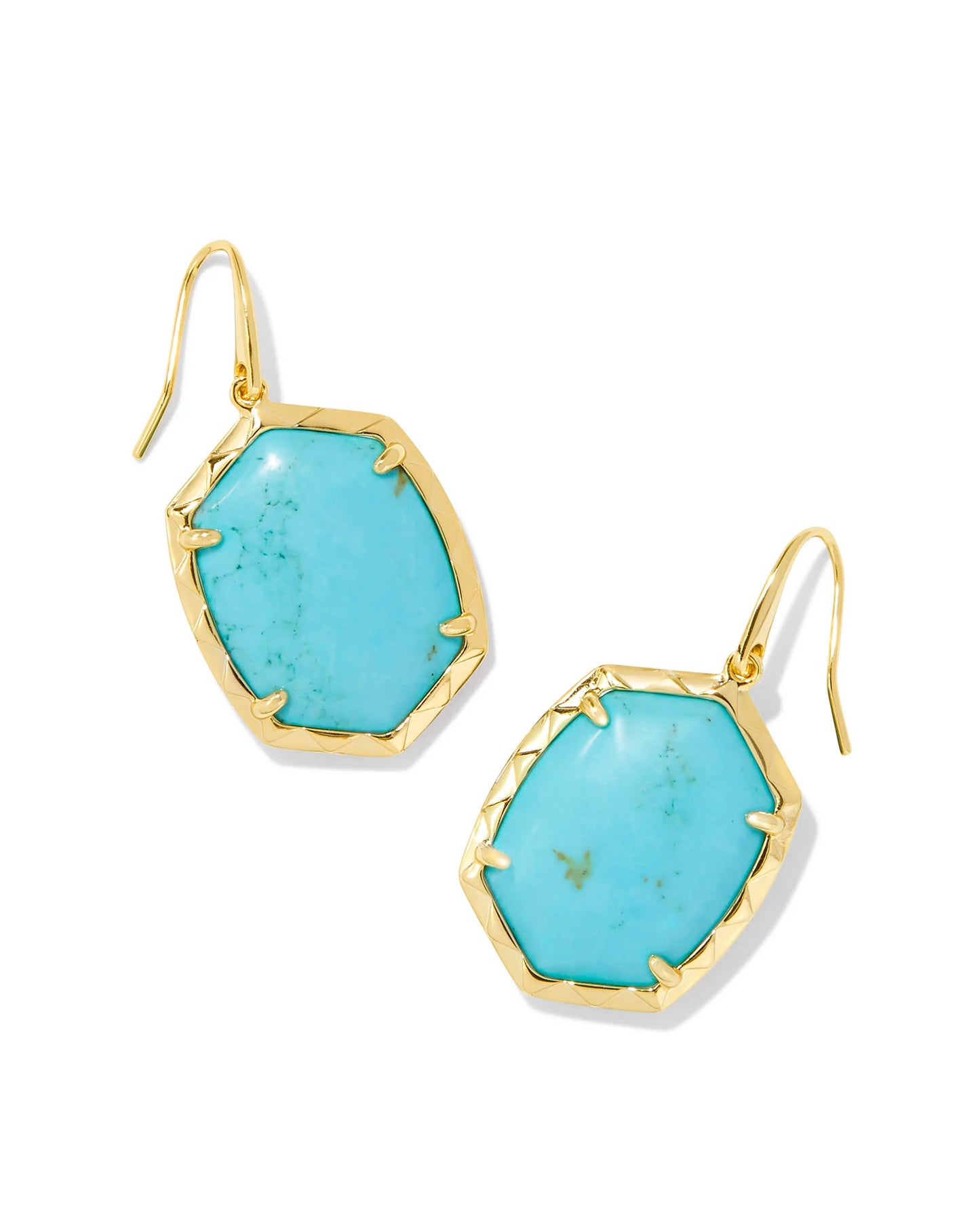 Kendra Scott - Daphne Gold Drop Earrings - Variegated Turquoise Magnesite - Findlay Rowe Designs